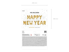 Balony foliowe litery 35 cm – Happy New Year złote - Balloons