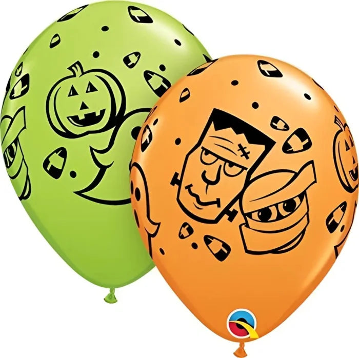 Balony lateksowe „Halloween Fun!” – duchy i potwory 11 cali (28 cm) 25 szt. - Balloons