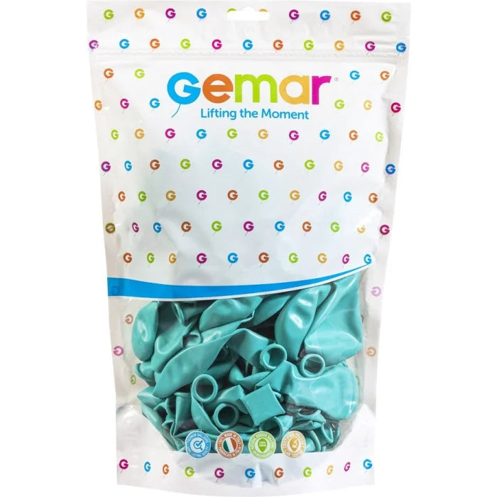 Balony makaroniki Turkusowo-Zielone, G120, 33 cm