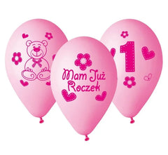 Balony ’Moje 1 Urodziny’ 12” (30 cm) 5 sztuk – Gemar