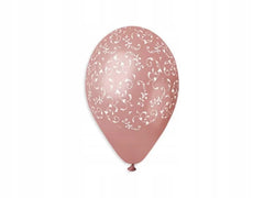 Balony Premium Filigranowe Wzory Różowo-Złote 12” (30 cm) – Gemar 5 sztuk