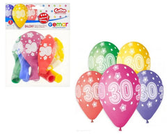 Balony Premium Hel z Nadrukiem 13’’ (30 cm) 5 sztuk – Kolorowe