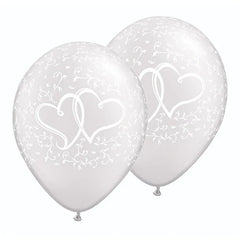 Balony QL 11 cali z nadr. Stylizowane SERCA, metaliczne perłowe / 25szt.