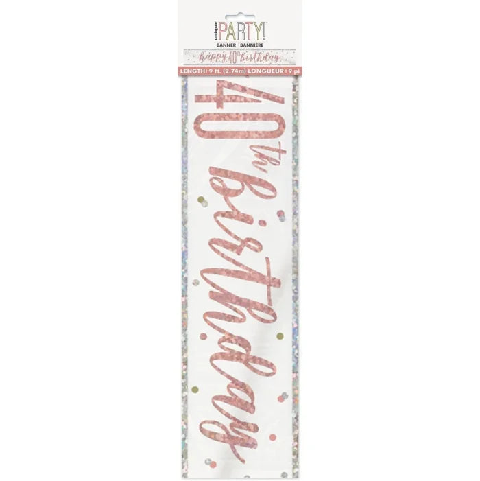 Baner Glitz 40, różowo-złoty, 274 cm