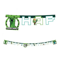 Banner Minecraft - Happy Birthday