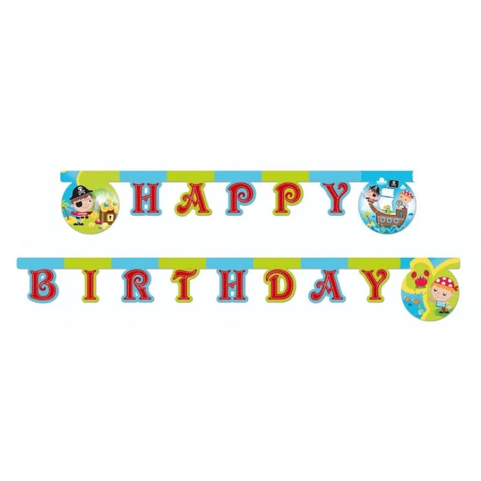 Banner - Pirates Treasure Hunt, Girlanda urodzinowa PIRACI