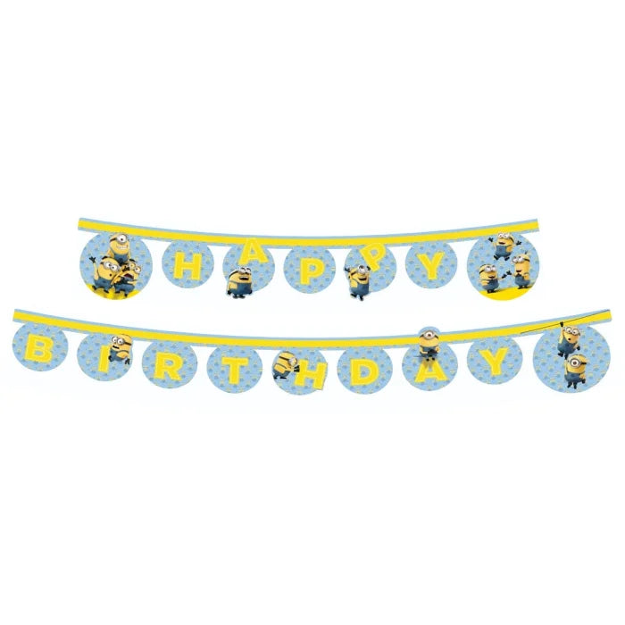 Banner Urodzinowy "Lovely Minions" – Girlanda z Napisem "Happy Birthday"