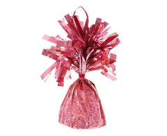 Ciężarek do balonów holograficzny różowo-złoty (145 g 12 cm) - Party Supplies