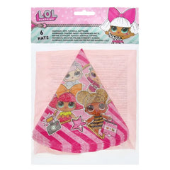 Czapeczki papierowe LOL Surprise! Brokatowe - 6 szt.
