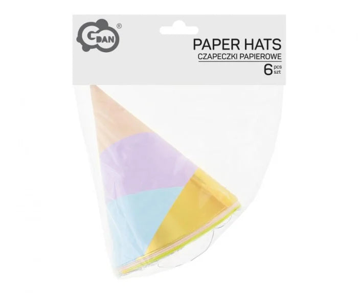 Czapeczki Papierowe Pastelowe – 6 szt.