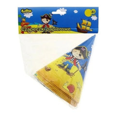 Czapeczki papierowe pirat 6 szt.