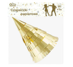Czapeczki papierowe złote party 6 szt.