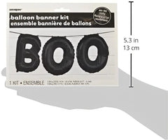 Czarny baner z balonów foliowych „BOO” 14” (35cm) - Balloons