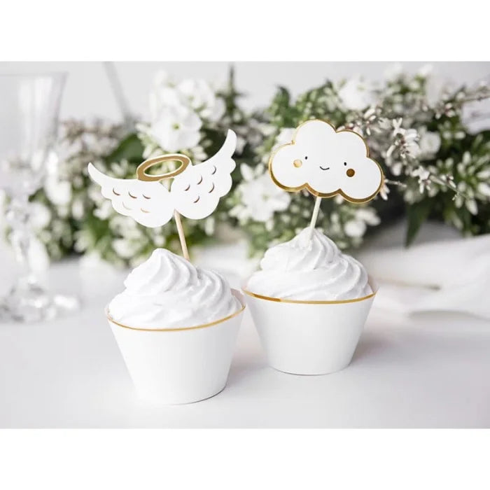 Dekoracje do muffinek - Chmurki i Skrzydła, 12,5 cm, 6 szt.