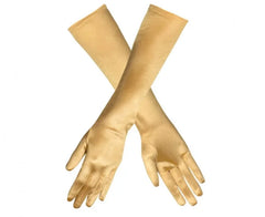 Rękawiczki satynowe „Wieczorowe” – złote 40 cm