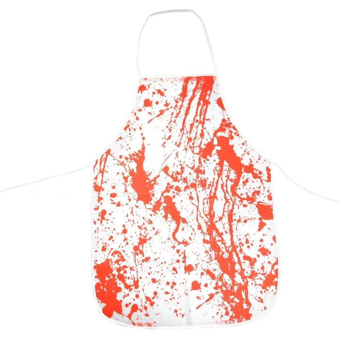 Fartuch rzeźnika zakrwawiony 71 x 52 cm – biały na Halloween - Costume Accessories