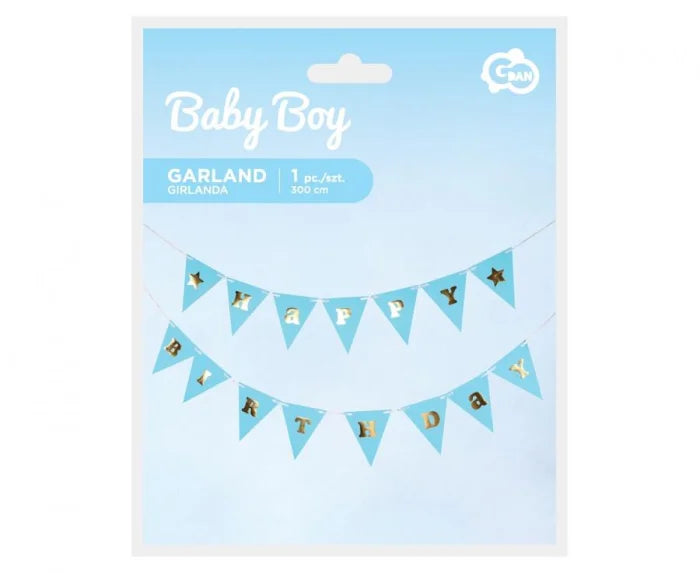 Girlanda na Baby Shower Chłopca – Niebieska