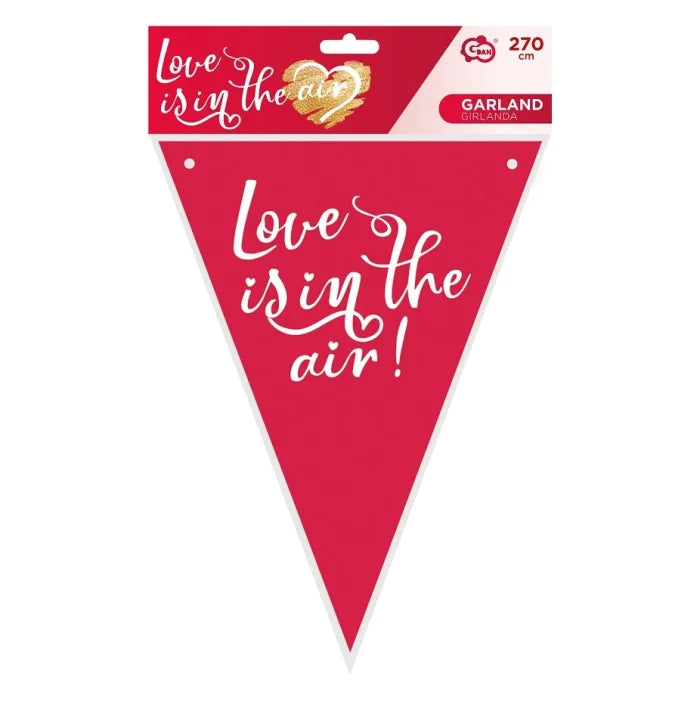 Girlanda Papierowa Love is in the Air - Flagi, 270 cm