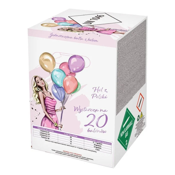 Butla z helem na 20 balonów GoDan