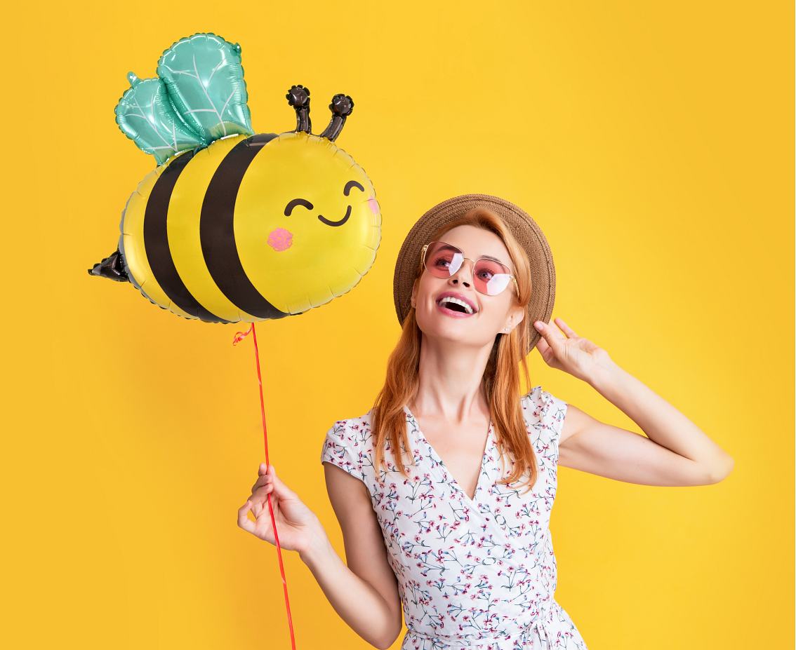 Balon foliowy Pszczółka, 50 x 54 cm