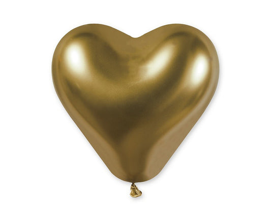 Balony chromowane serca CRB12 shiny 12 cali - złote