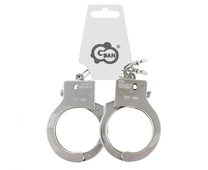 Kajdanki klasyczne z kluczykami – zabawkowy dodatek do przebrania policjanta