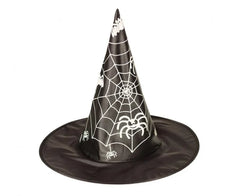 Kapelusz czarownicy czarny z pajęczyną – uniwersalny - Costume Headwear