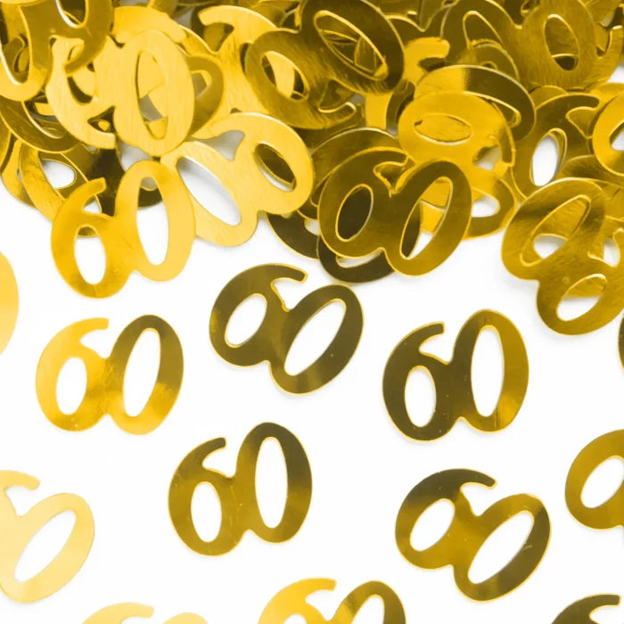 Konfetti złote – 15 g (warianty: Happy Birthday / 18 / 30 / 40 / 50 / 60) - 60 - Confetti