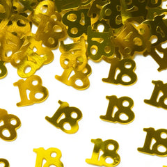 Konfetti złote – 15 g (warianty: Happy Birthday / 18 / 30 / 40 / 50 / 60) - 18 - Confetti
