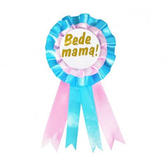 Kotylion „Będę Mamą” różowo-błękitny – wyjątkowy akcent na Baby Shower!