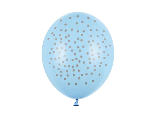 Balony 30cm, Kropki, Pastel Baby Blue