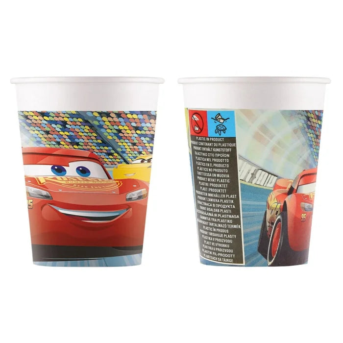 Kubeczki Papierowe "Auta Cars 3" – 200 ml, 8 szt. – Idealne na Urodziny Dzieci