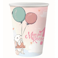 Kubeczki papierowe NA ROCZEK Z KRÓLICZKIEM - 270 ml, 6 szt.