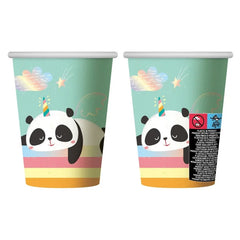 Kubeczki papierowe Rozmarzona Panda, 266 ml, 6 szt.