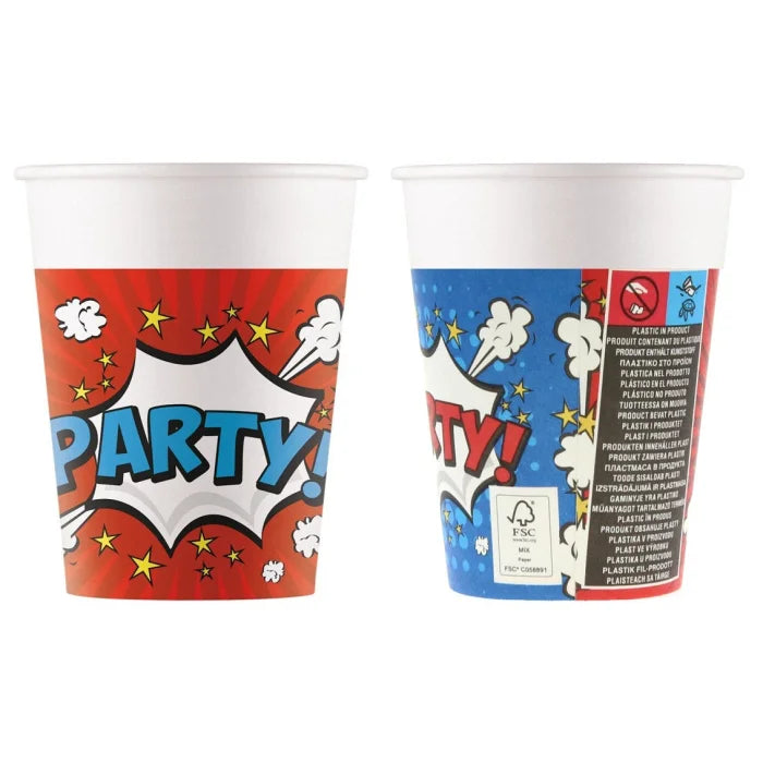 Kubeczki papierowe WM Boom Party, 200 ml, 8 szt.