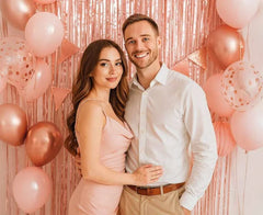 Kurtyna dekoracyjna różowe złoto 90 × 240 cm – Beauty&Charm - Party Decorations