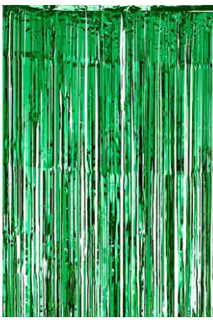 Kurtyna metaliczna zielona,  100 x 200 cm