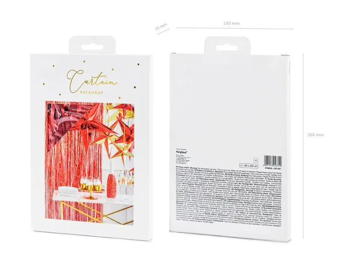 Kurtyna Party – czerwona 90 × 250 cm - Party Decorations