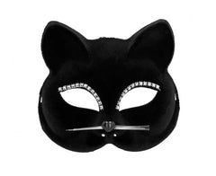 Maska wenecka Czarny Kot z diamentami – elegancka maska na bal i karnawał