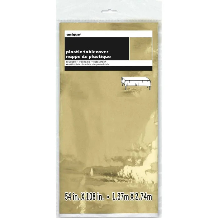 Obrus foliowy ZŁOTY, błyszczący, rozm. 137 x 274 cm