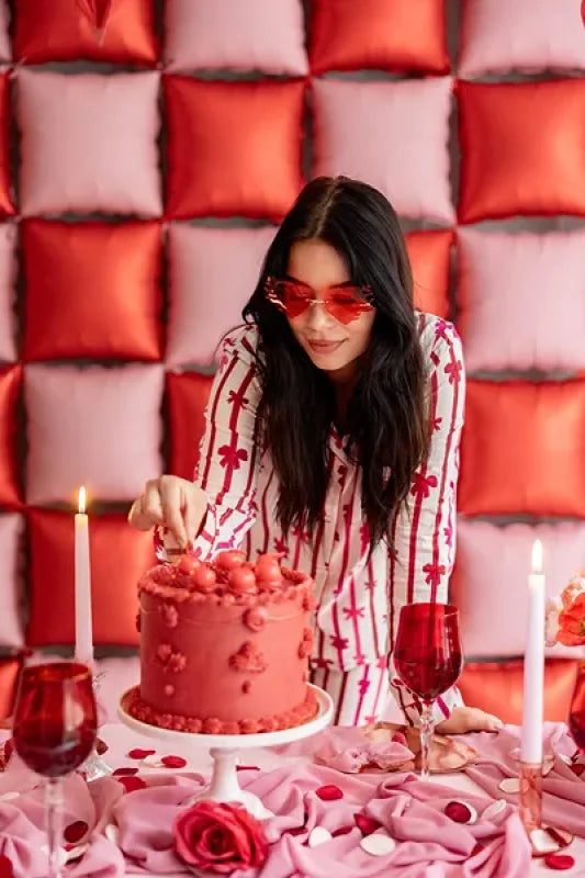 Okulary Serduszka z Płomieniami – czerwone - Costume Accessories