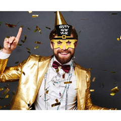 Okulary z cylindrem Happy New Year, złote