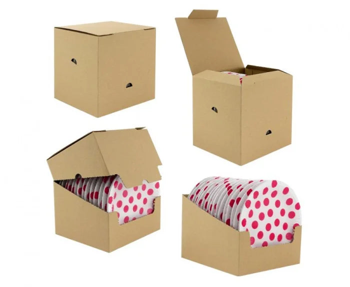 Papierowe talerzyki w groszki – magenta 18 cm 6 szt.