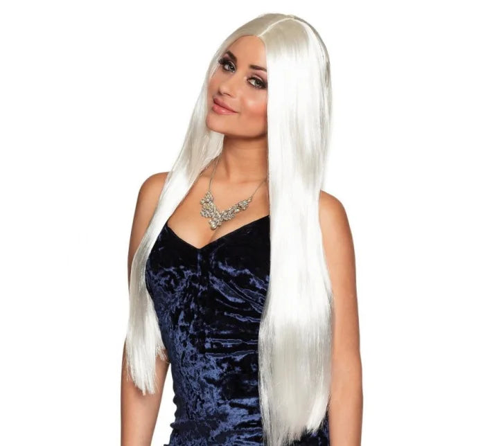 Peruka „Białe Długie Włosy” – efektowny dodatek do każdej stylizacji!