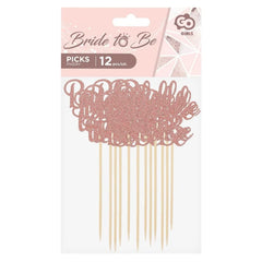 PIKERY do babeczek na panieński "Bride to be" - 12 szt.
