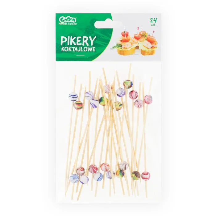 Pikery koktajlowe CERAMICZNE KULECZKI, 24 szt.