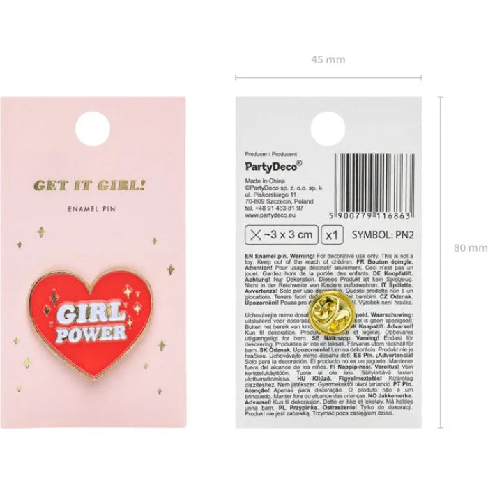 Przypinka Serce, złota, 3 x 3 cm