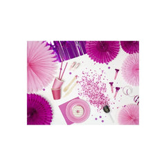 Rozety dekoracyjne bibułowe – jasnoróżowe 3 szt. (20/25/30 cm)