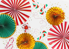 Rozety dekoracyjne – mix kolorów 26–43 cm (1 op. / 3 szt.) - Party Decorations