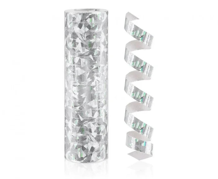 Serpentyna holograficzna srebrna – 4 m x 12 szt. Party Decorations